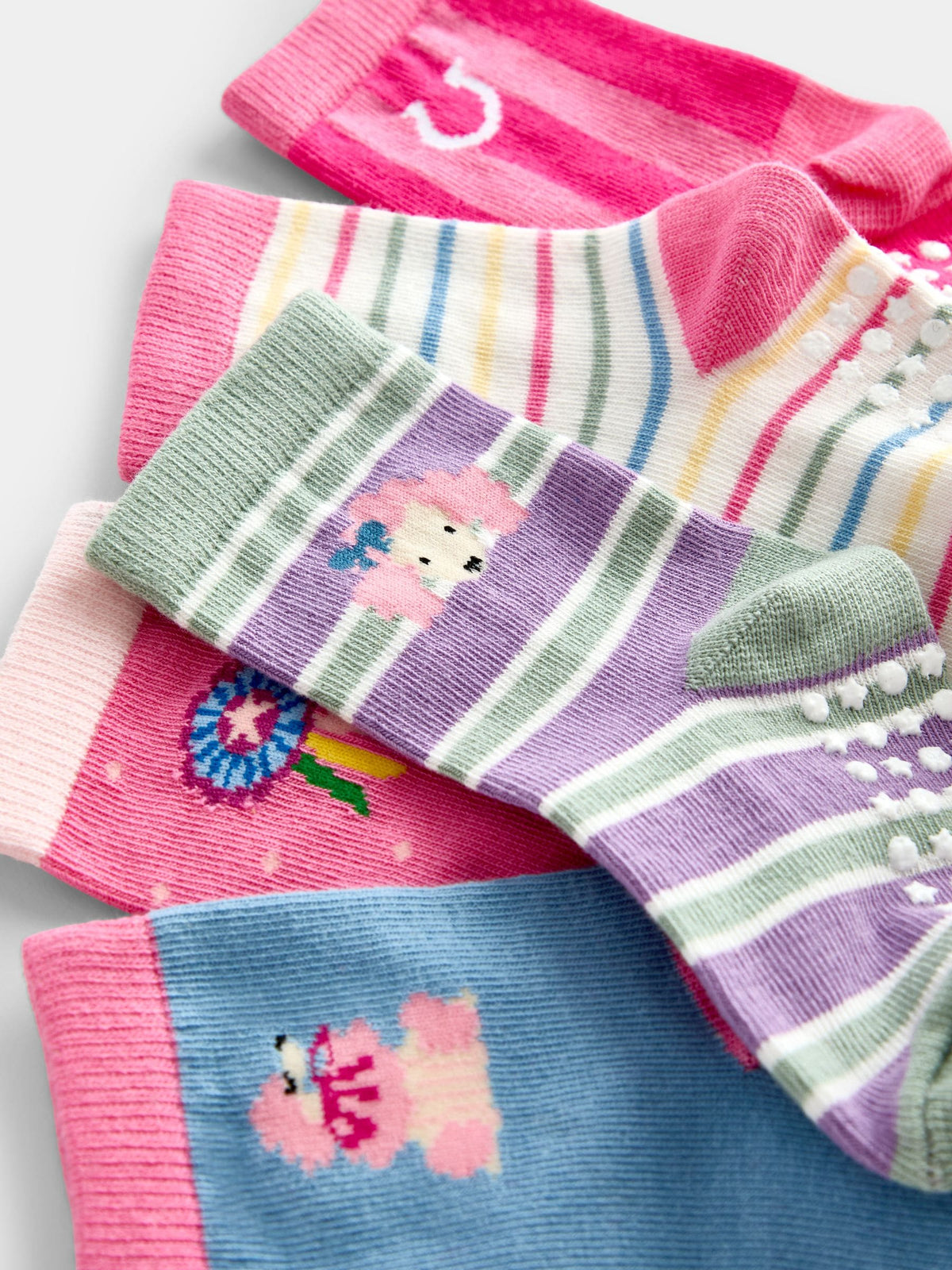 JoJo Maman Bébé Pink Dog 5-Pack Socks - image 4