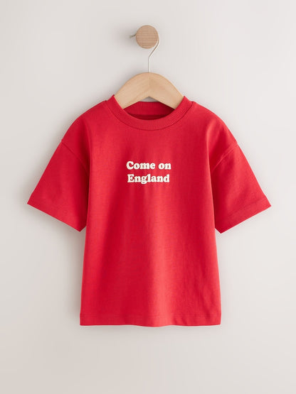 Red Short Sleeve Football Slogan T-Shirt Immediate