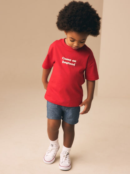 Red Short Sleeve Football Slogan T-Shirt Immediate