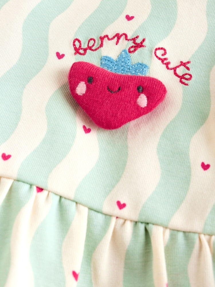 Red Strawberry Printed Baby Rompers 3 Pack