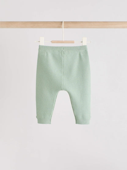 Sage Green Baby Knitted Wrap Jumper and Leggings 2 Piece Set (0mths-2yrs)