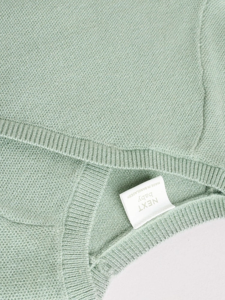 Sage Green Baby Knitted Wrap Jumper and Leggings 2 Piece Set (0mths-2yrs)