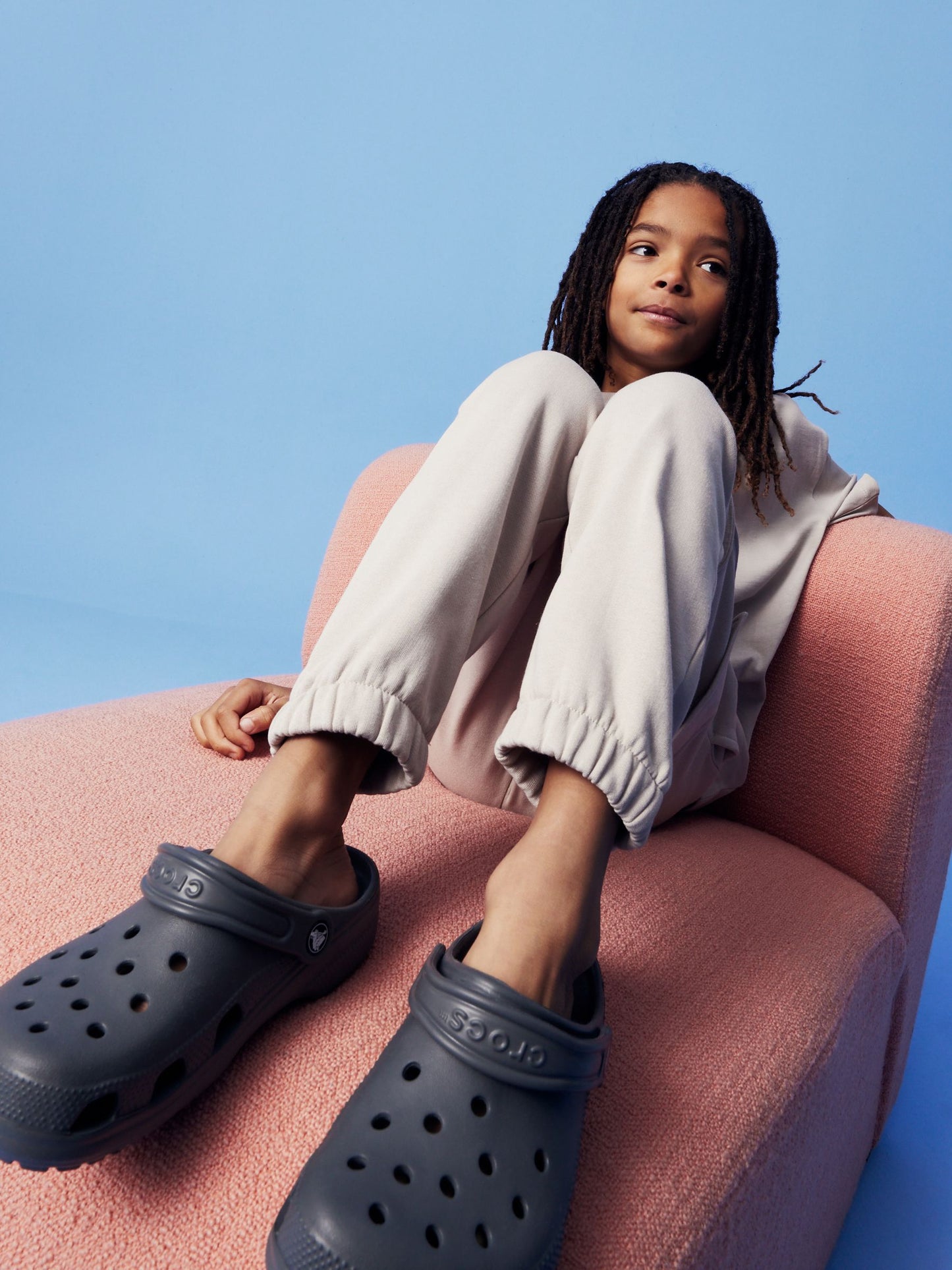 Crocs Navy Blue Kids Unisex Classic Clogs image 2