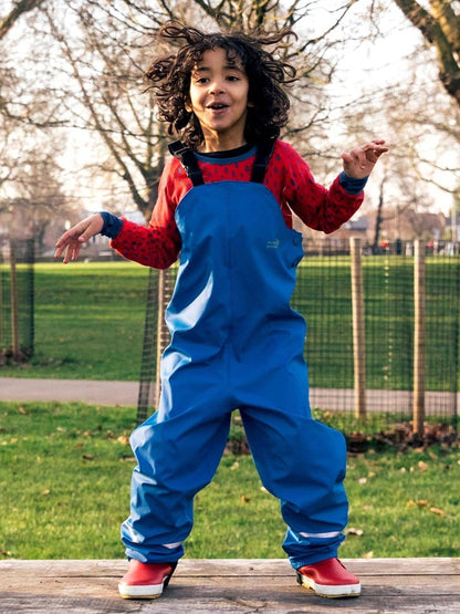 Muddy Puddles Blue Rainy Day Waterproof Dungarees image 1
