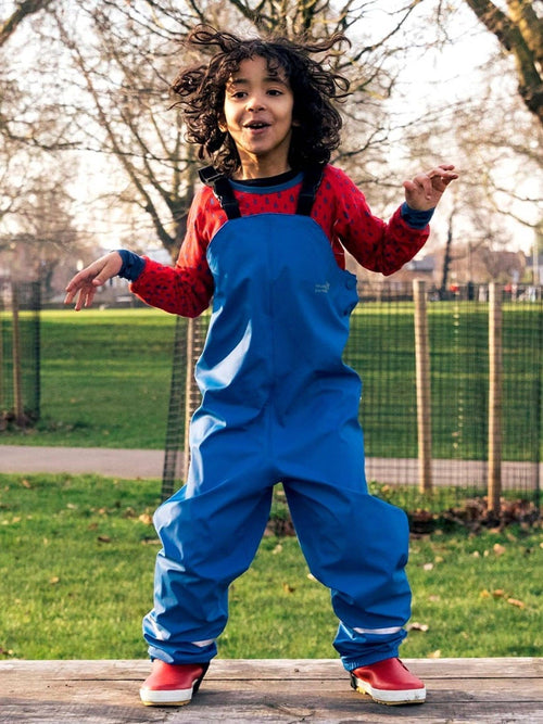 Muddy Puddles Blue Rainy Day Waterproof Dungarees image 1