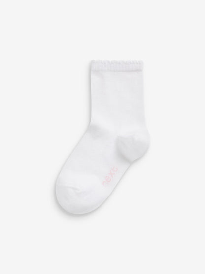 White 10 Pack Cotton Rich School Ankle Socks image 2