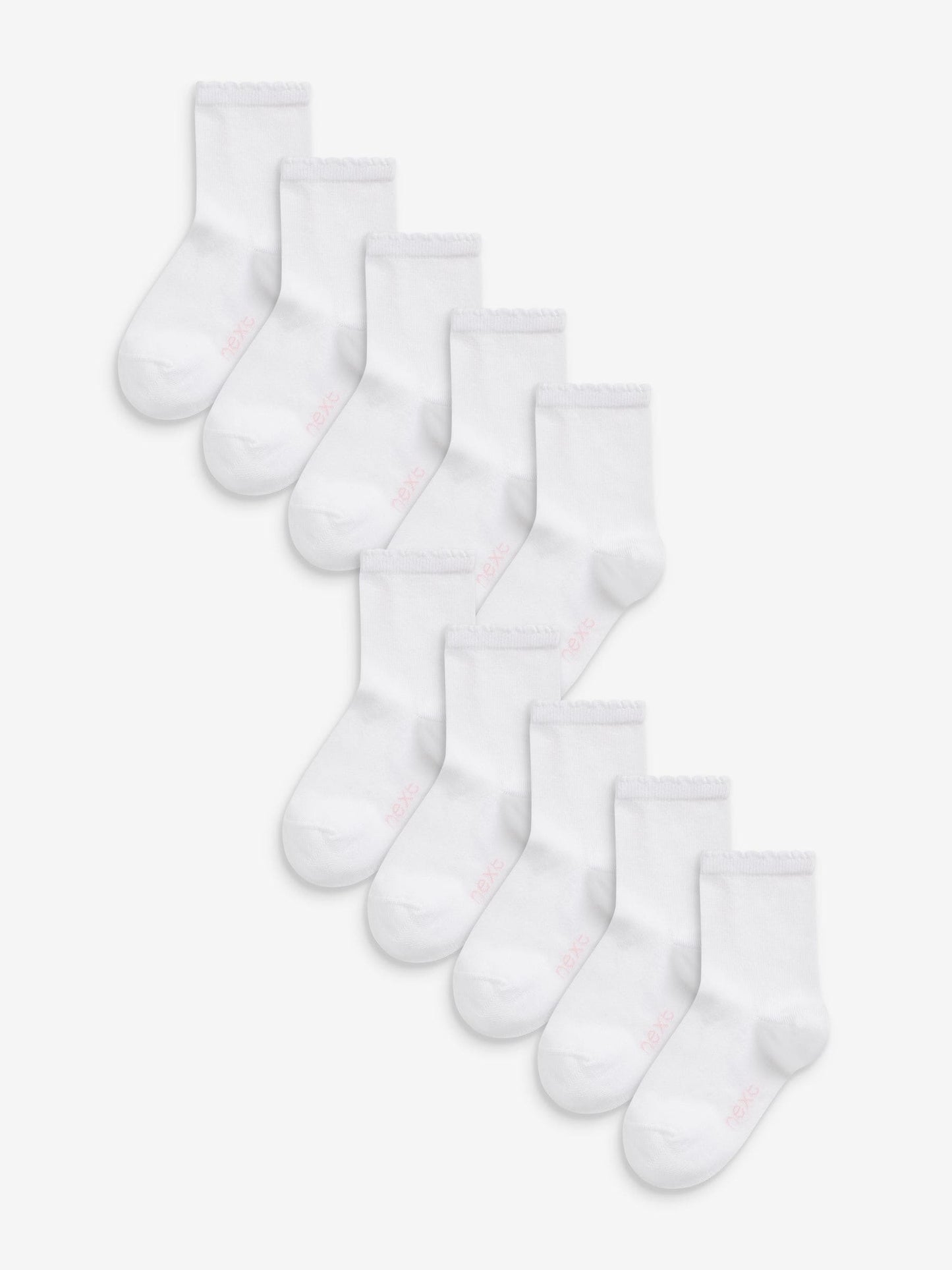White 10 Pack Cotton Rich School Ankle Socks image 1