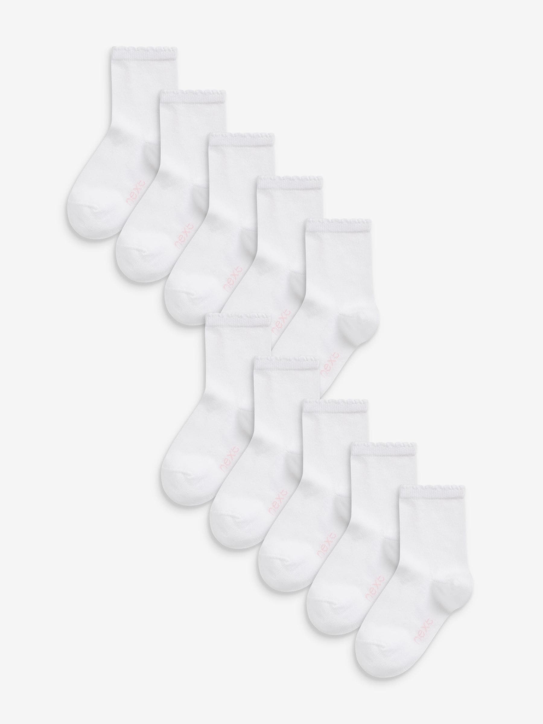 White 10 Pack Cotton Rich School Ankle Socks image 1