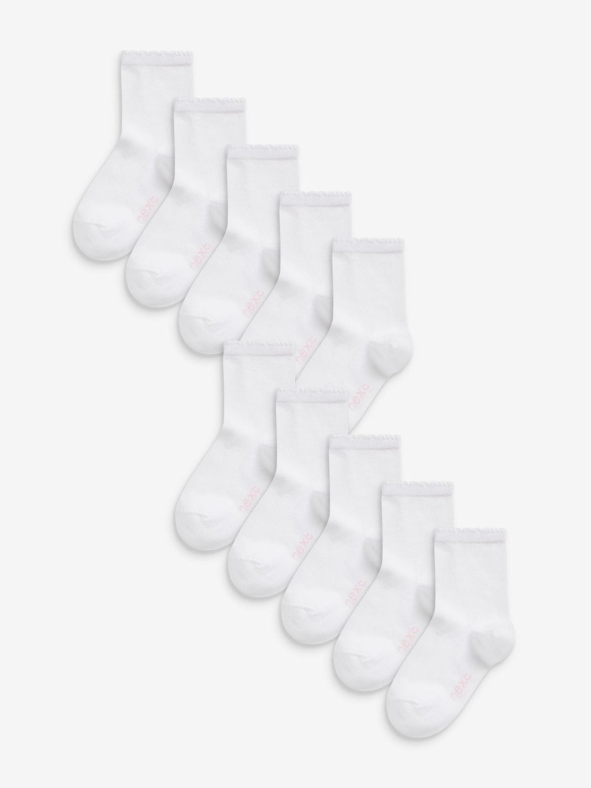 White 10 Pack Cotton Rich School Ankle Socks image 1