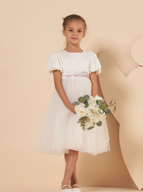 Dsiney Kidz - Angel & Rocket White/Pink Celine Taffeta Tulle Bow Dress image 1