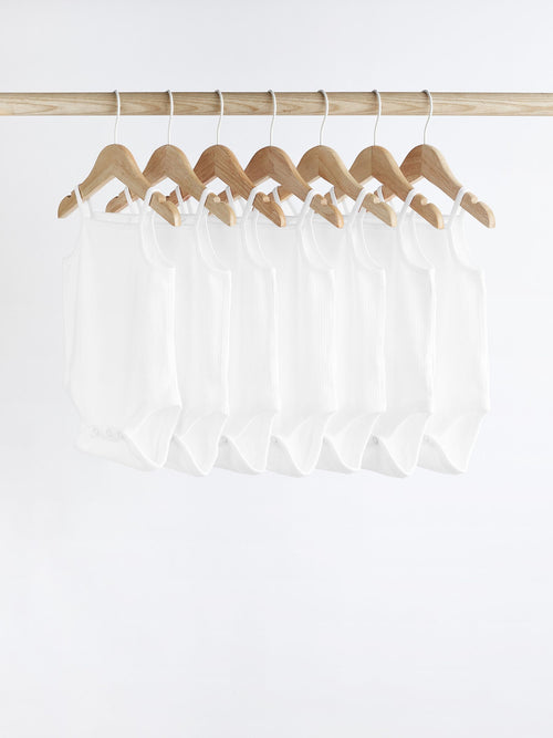 Dsiney Kidz - White 7 Pack Baby Strappy Bodysuits image 1