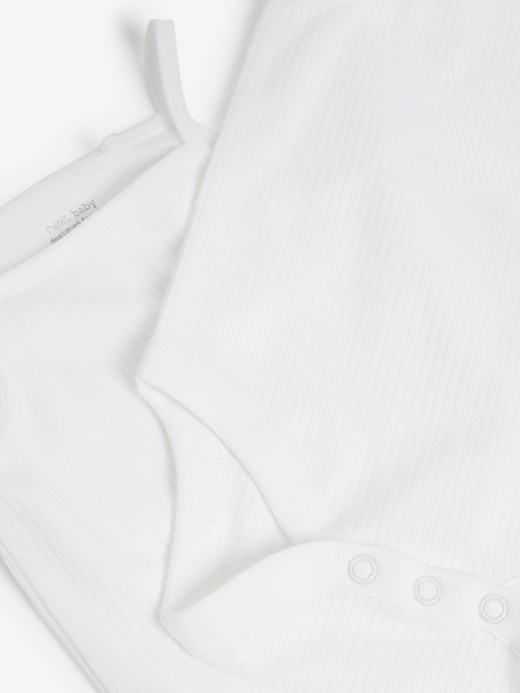 White 7 Pack Baby Strappy Bodysuits image 4