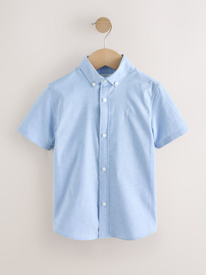Dsiney Kidz - Blue Logo Short Sleeve Cotton Rich Oxford Shirt (3-16yrs) image 1