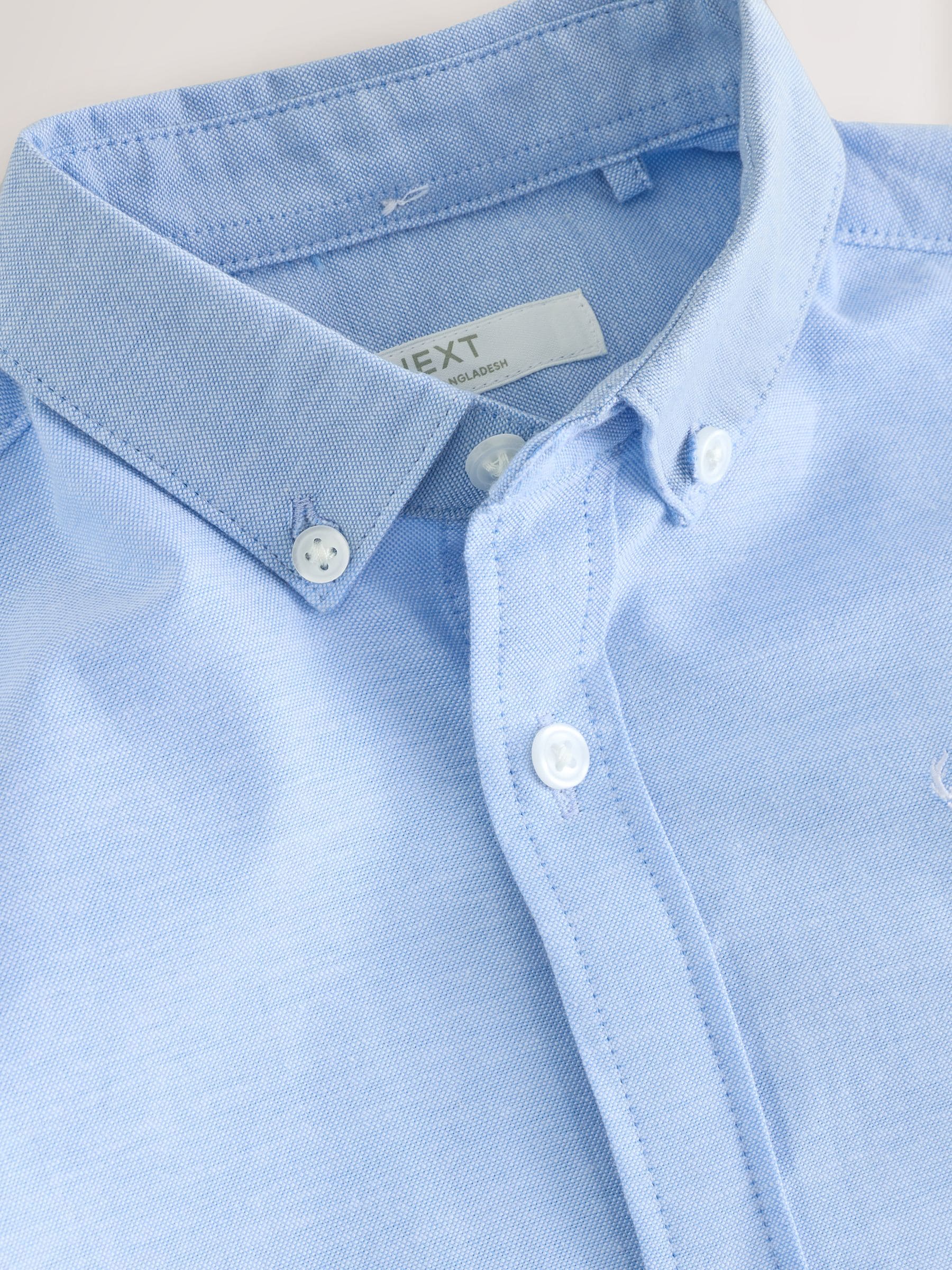 Dsiney Kidz - Blue Logo Short Sleeve Cotton Rich Oxford Shirt (3-16yrs) image 3