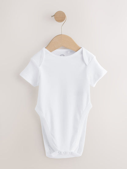 White Hip Dysplasia Short Sleeve Bodysuits 5 Pack image 3