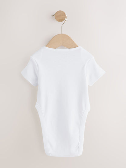 White Hip Dysplasia Short Sleeve Bodysuits 5 Pack image 4