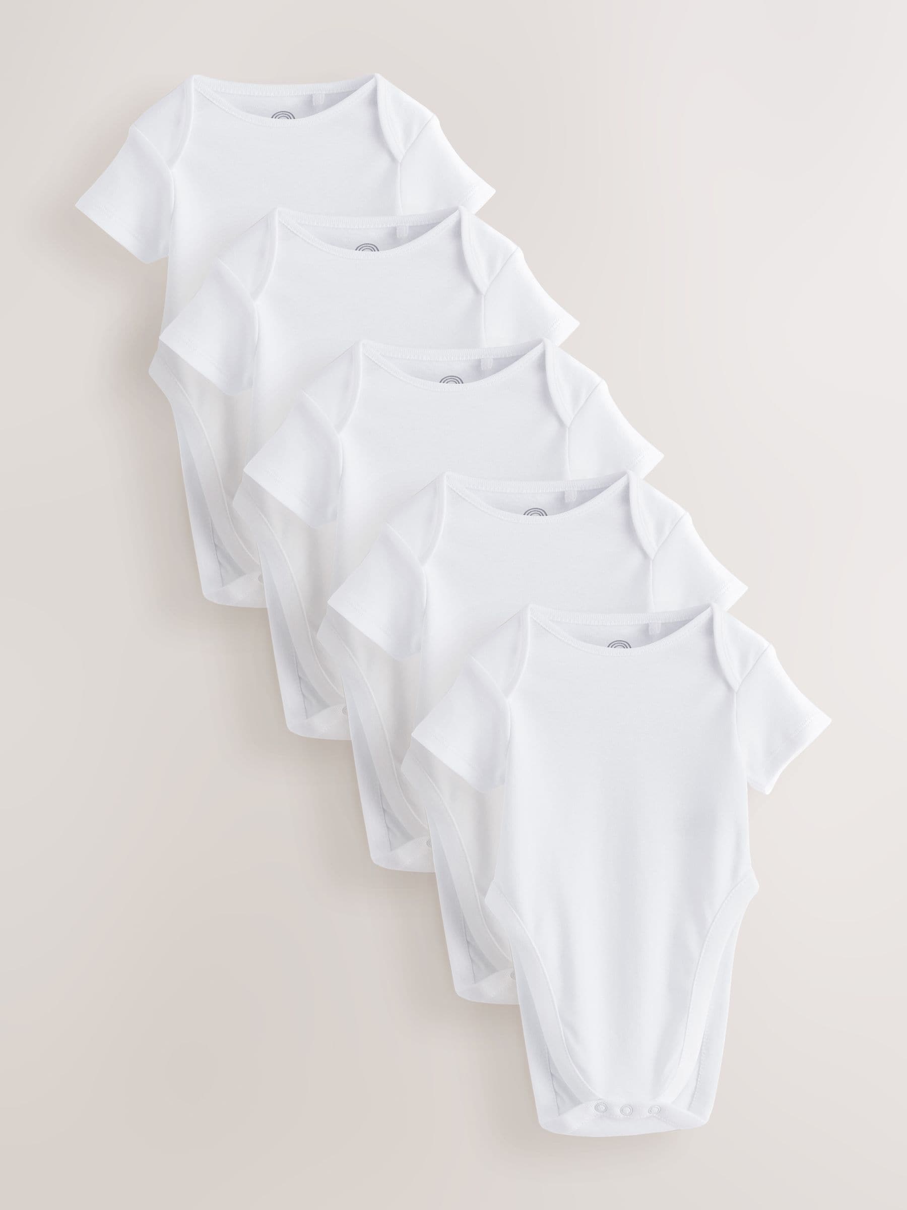 White Hip Dysplasia Short Sleeve Bodysuits 5 Pack image 1