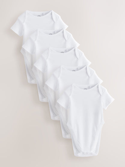 White Hip Dysplasia Short Sleeve Bodysuits 5 Pack image 1