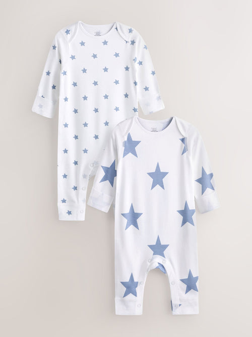 Blue Star Baby Kind To Skin Sleepsuits 2 Pack (0-2yrs) image 1