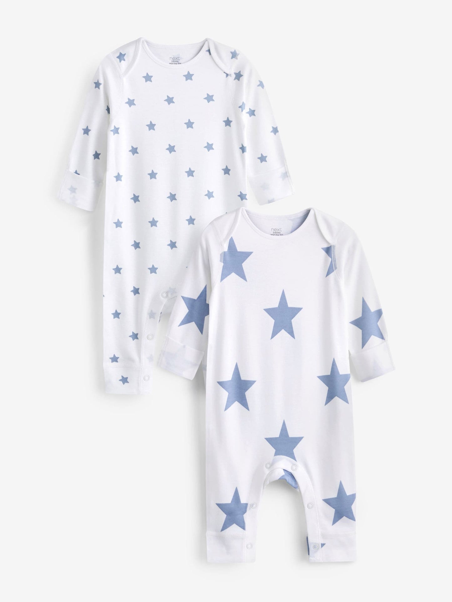 Blue Star Baby Kind To Skin Sleepsuits 2 Pack (0-2yrs)