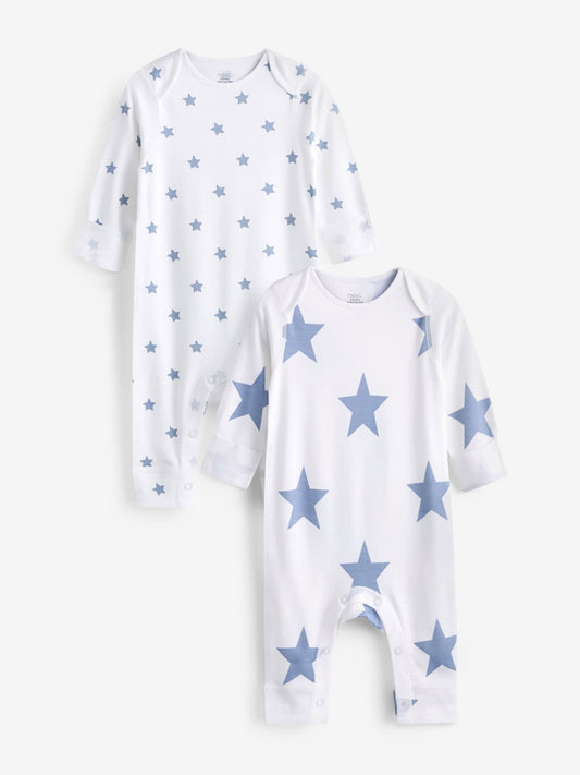 Blue Star Baby Kind To Skin Sleepsuits 2 Pack (0-2yrs)