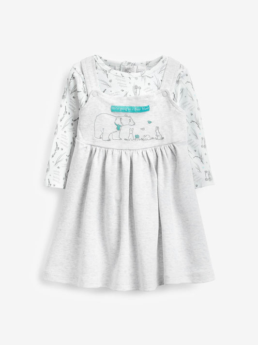 We're Going On A Bear Hunt Pinafore 100% Cotton Dress And T-Shirt Set image 1