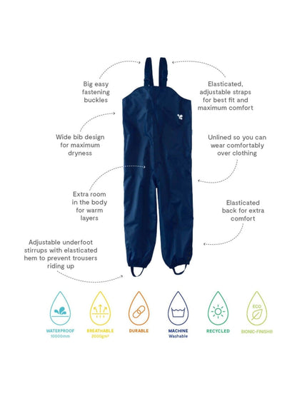 Muddy Puddles Navy Blue Originals Waterproof Dungarees image 5