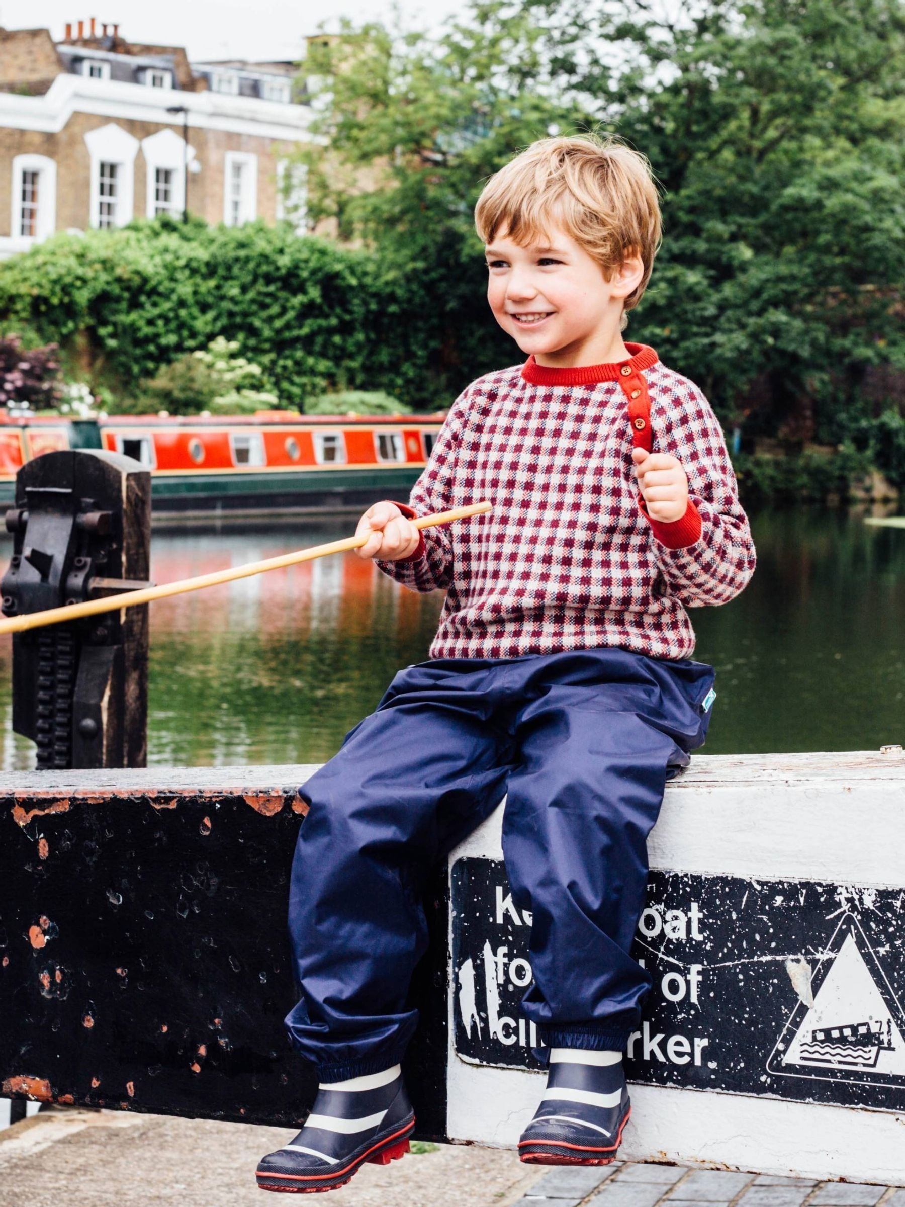 Muddy Puddles Navy Blue Originals Waterproof Over Trousers image 1