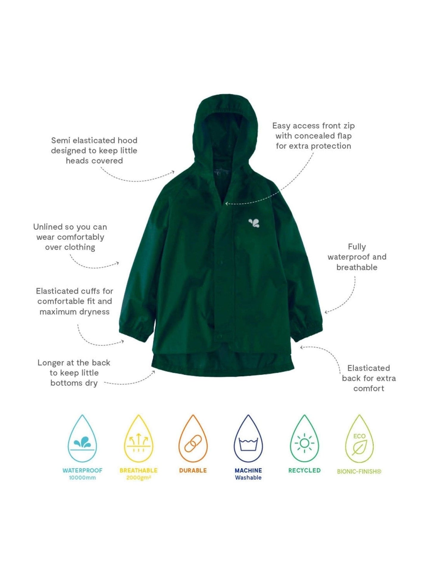 Dsiney Kidz - Muddy Puddles Green Originals Waterproof Jacket image 4