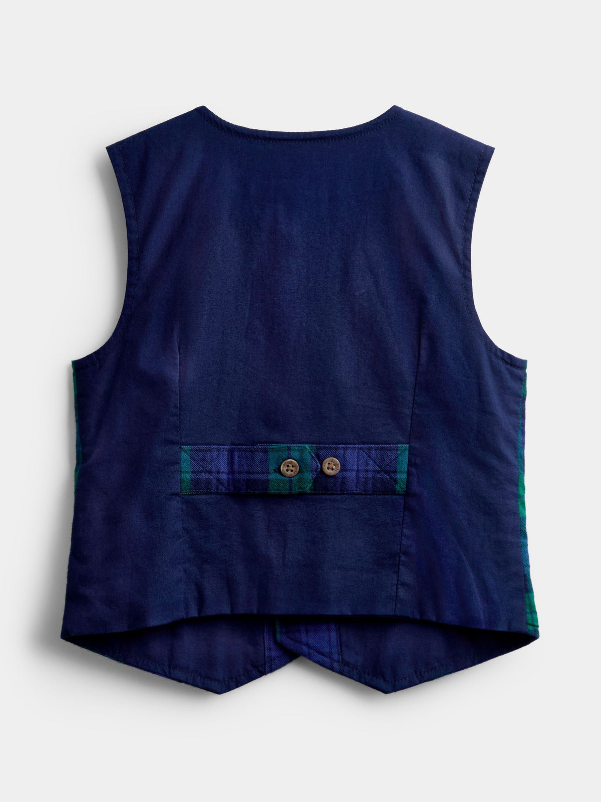JoJo Maman Bébé Navy Blue Tartan 3-Piece Bow Tie Waistcoat & Shirt Set - image 5