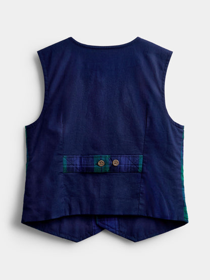 JoJo Maman Bébé Navy Blue Tartan 3-Piece Bow Tie Waistcoat & Shirt Set - image 5