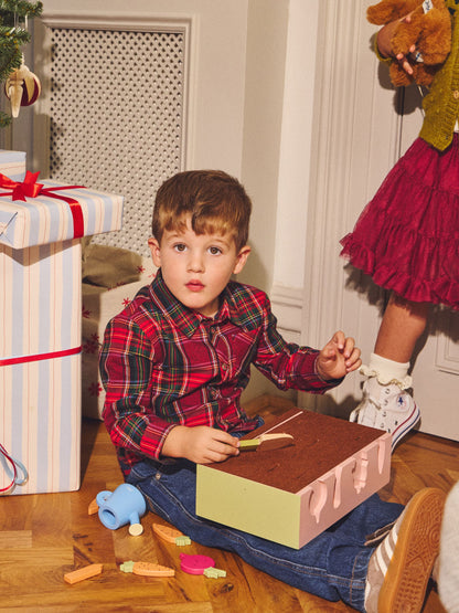 JoJo Maman Bébé Dark Red Check Tartan Shirt - image 1