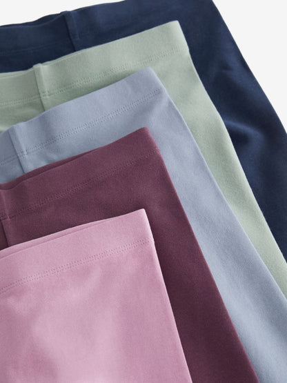 Dsiney Kidz - Navy Blue/ Pink/ Sage Green/ Denim Blue Leggings 5 Pack (3-16yrs) image 2