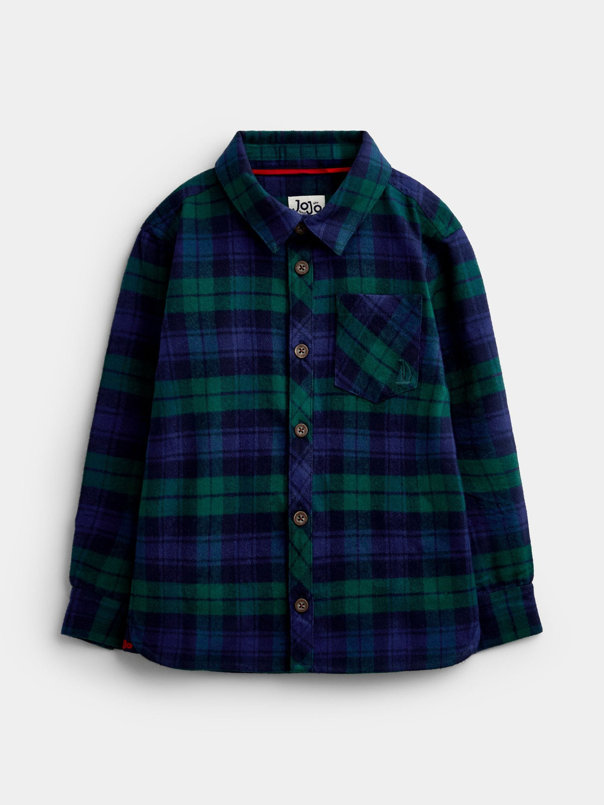 JoJo Maman Bébé Navy Blue Check Tartan Shirt - image 1