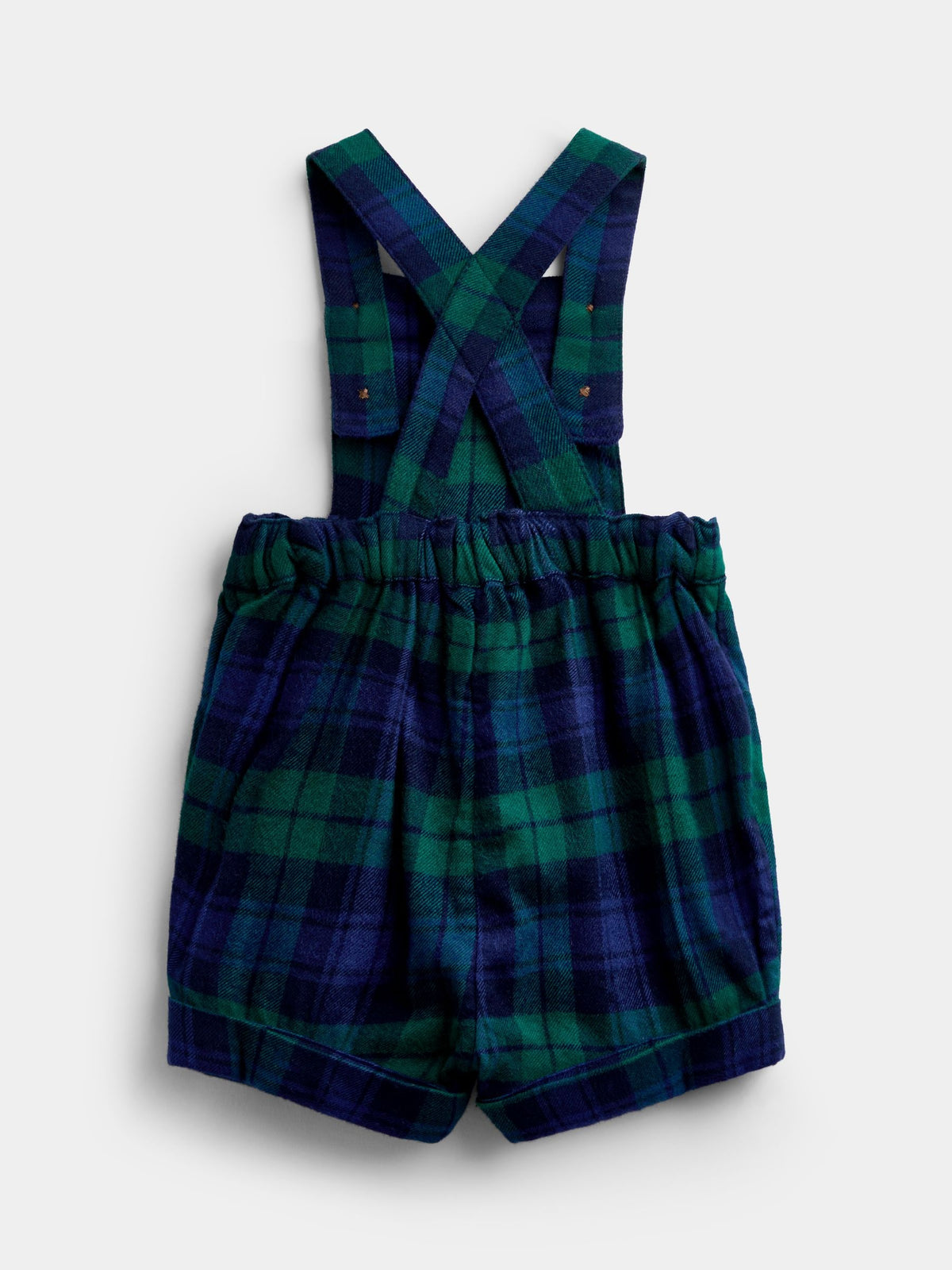 JoJo Maman Bébé Dark Green Tartan Dungarees & Top Set - image 5