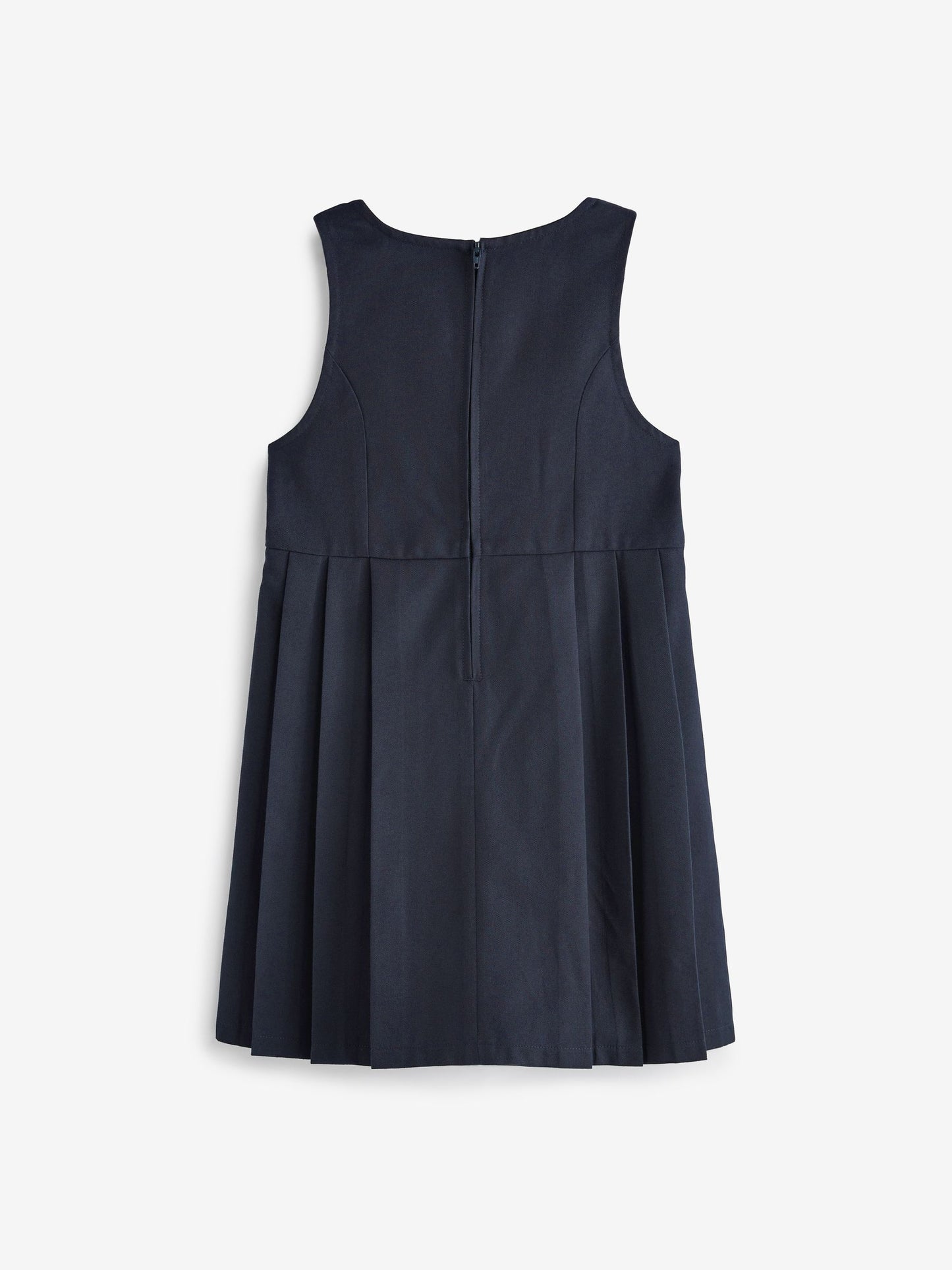 Navy Blue Asymmetric Button Front Pinafore School Dress (3-14yrs) image 5