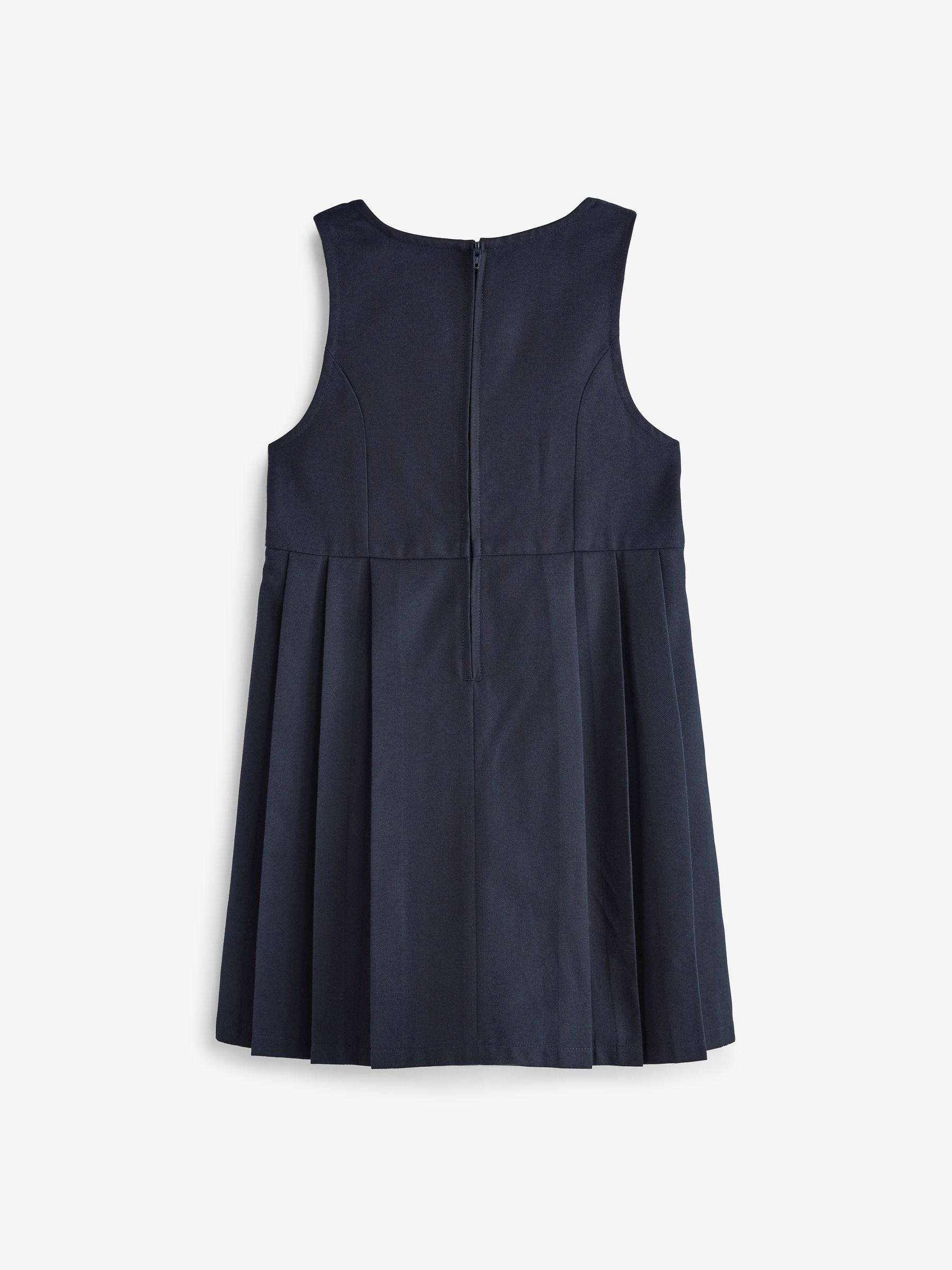 Navy Blue Asymmetric Button Front Pinafore School Dress (3-14yrs) image 5