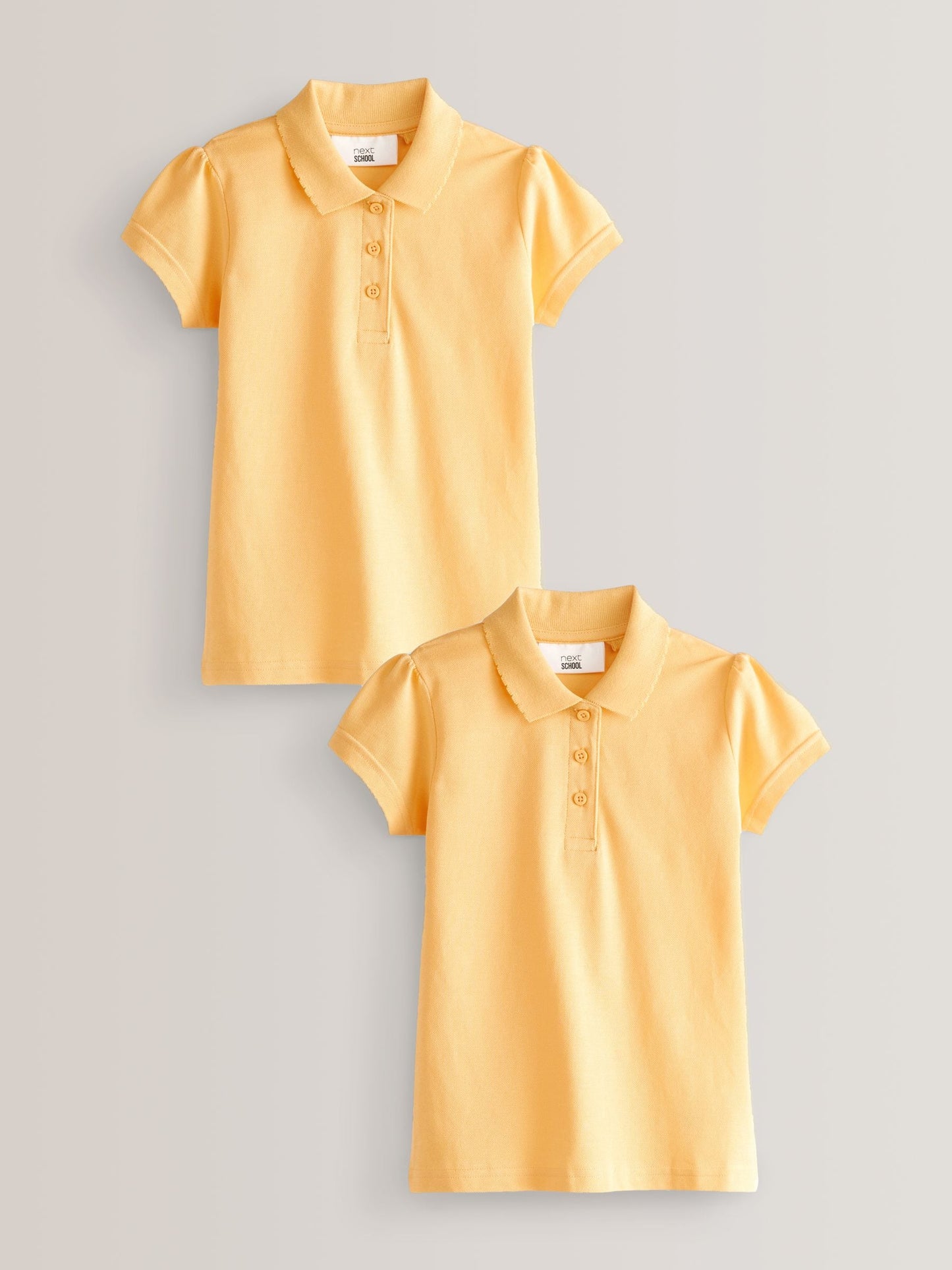 Dsiney Kidz - Yellow Regular Fit Girls 2 Pack Cotton Short Sleeve Polo Shirts (3-16yrs) image 1