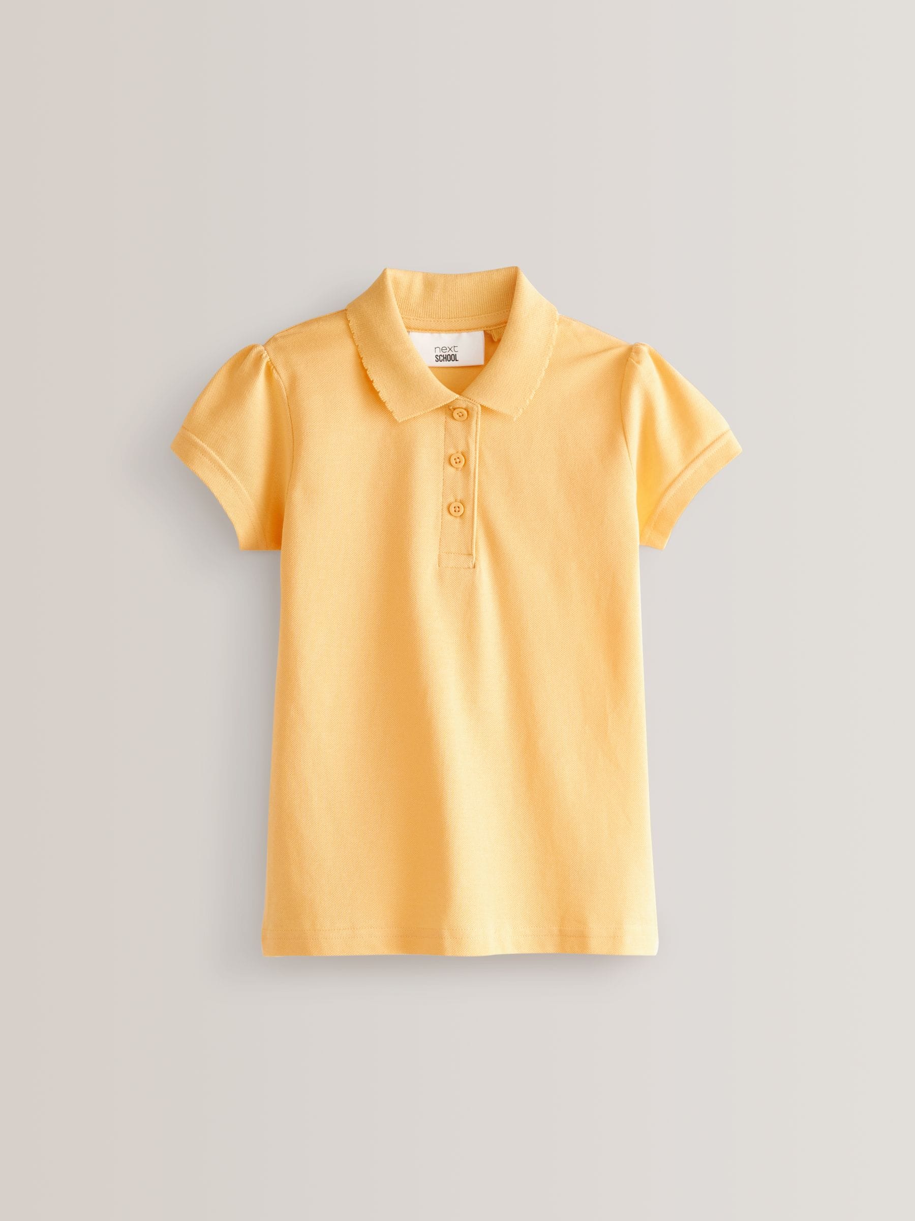 Dsiney Kidz - Yellow Regular Fit Girls 2 Pack Cotton Short Sleeve Polo Shirts (3-16yrs) image 6