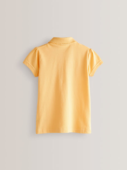Dsiney Kidz - Yellow Regular Fit Girls 2 Pack Cotton Short Sleeve Polo Shirts (3-16yrs) image 7