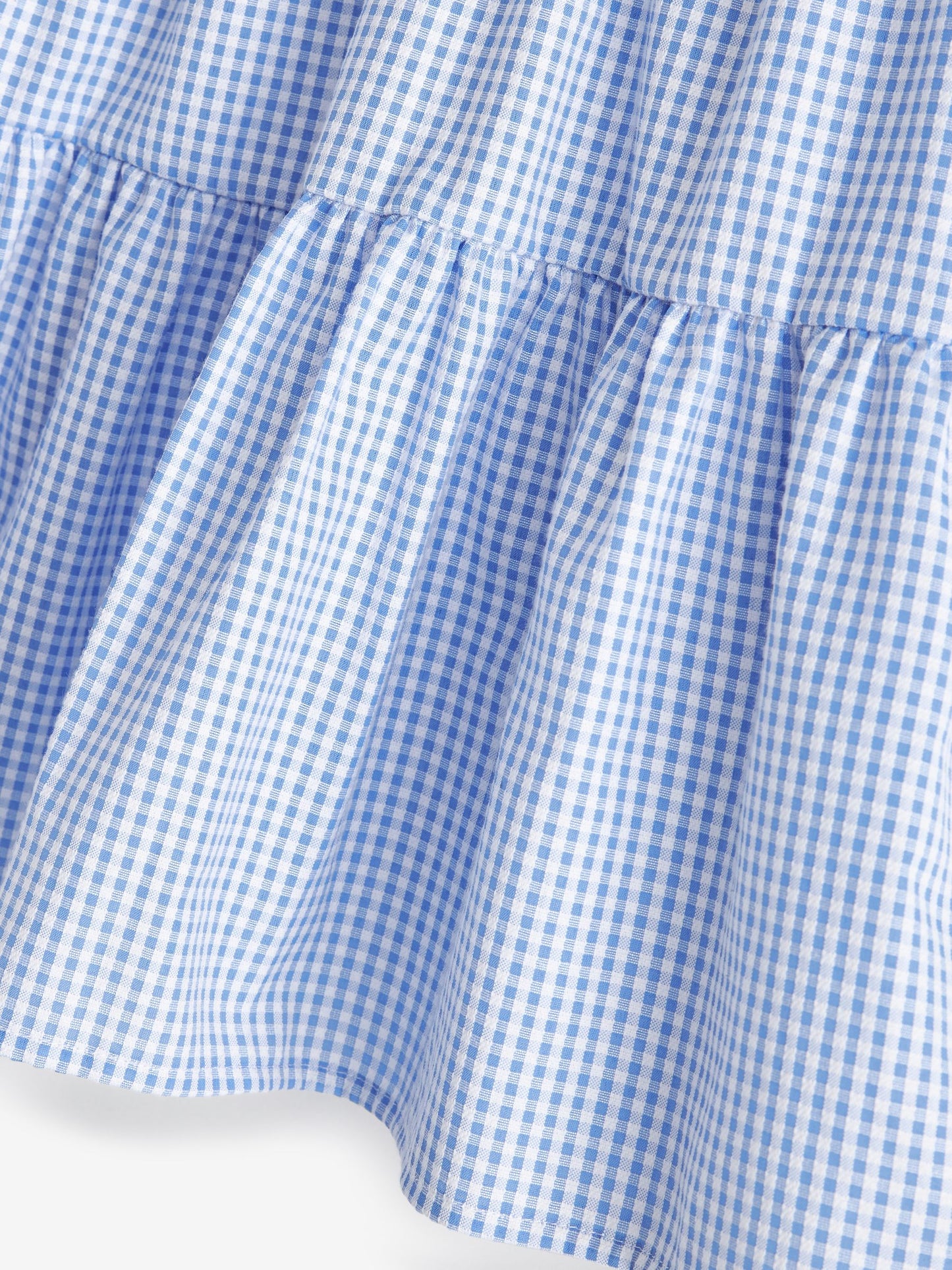 Blue Cotton Rich School Gingham Tiered Pretty Collar Dress (3-14yrs) image 8
