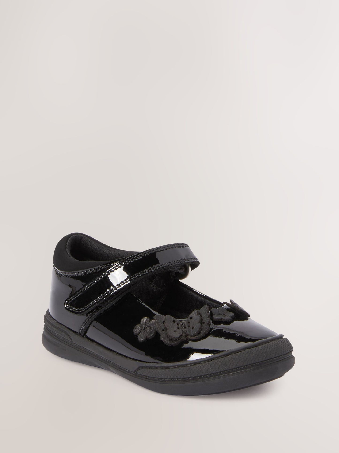Black Butterfly Detail Wide Fit (G) Patent Leather School Mary Jane Shoes image 3