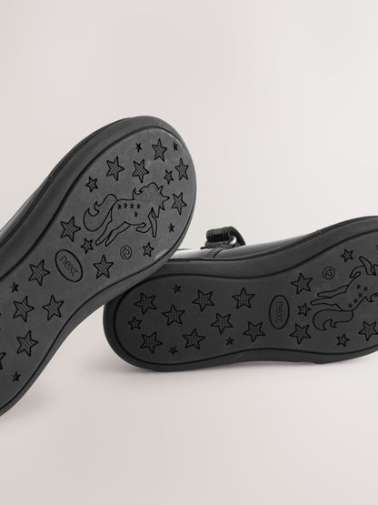 Black Butterfly Detail Wide Fit (G) Patent Leather School Mary Jane Shoes image 8