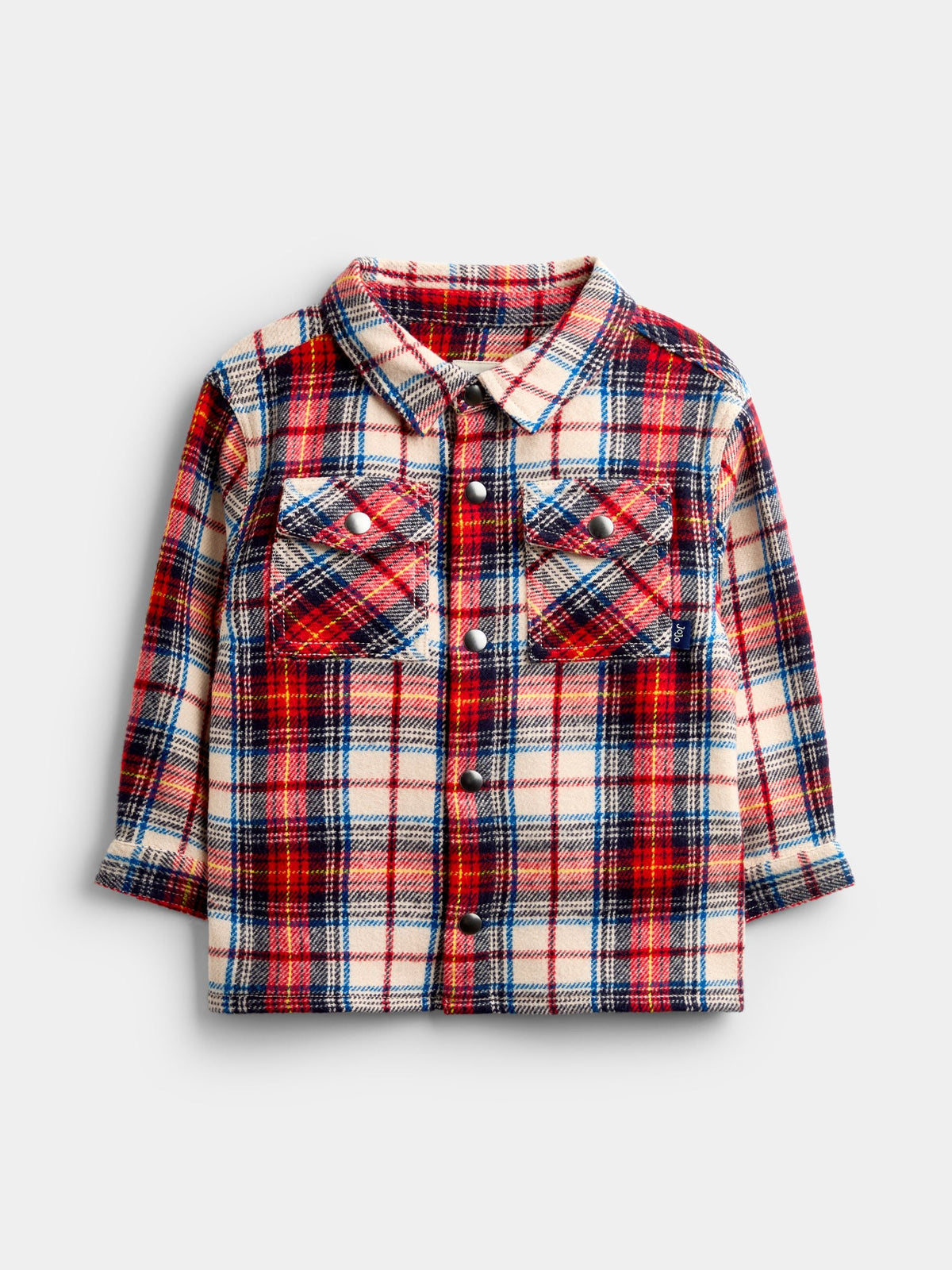 JoJo Maman Bébé Red Check Brushed Shacket & T-Shirt Set - image 6