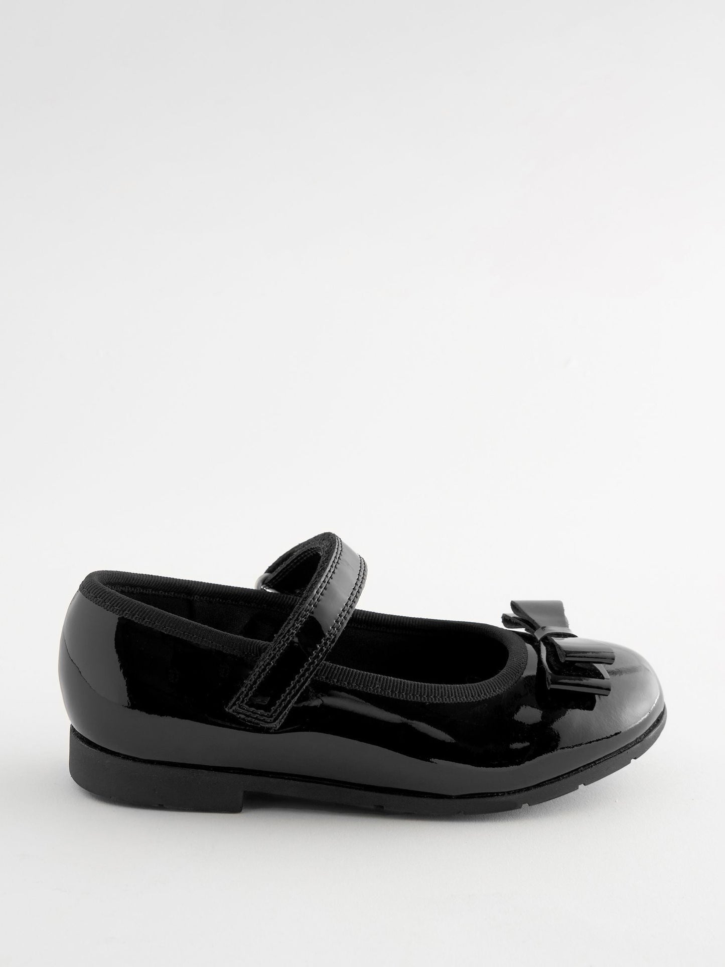 Black Patent Standard Fit (F) School Leather Bow Mary Jane Shoes image 2