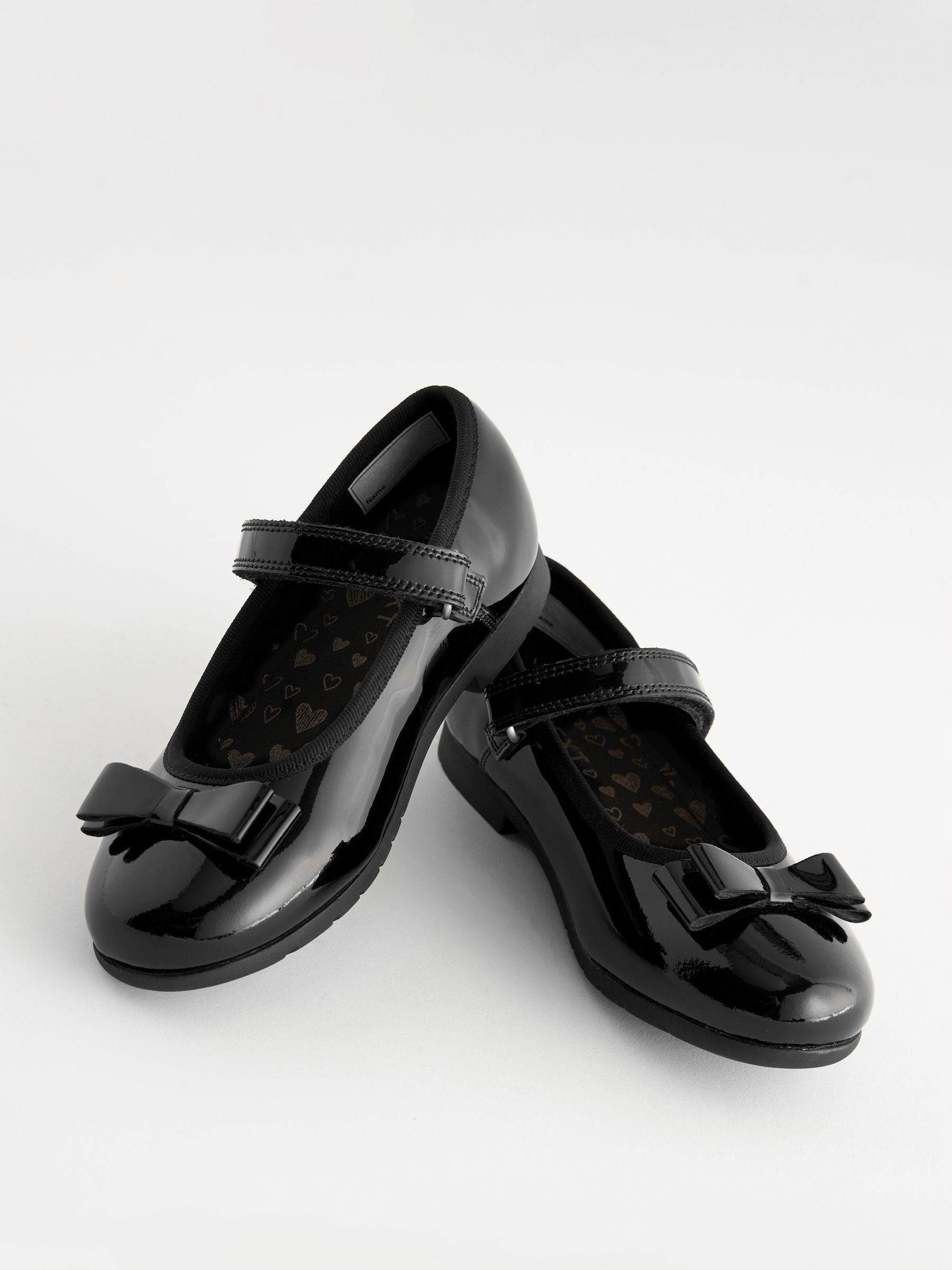 Black Patent Standard Fit (F) School Leather Bow Mary Jane Shoes image 5