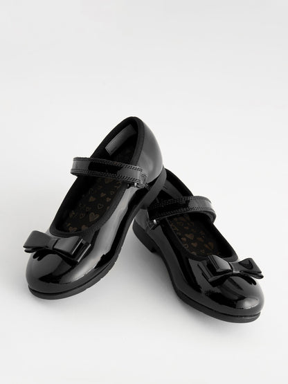 Black Patent Standard Fit (F) School Leather Bow Mary Jane Shoes image 5