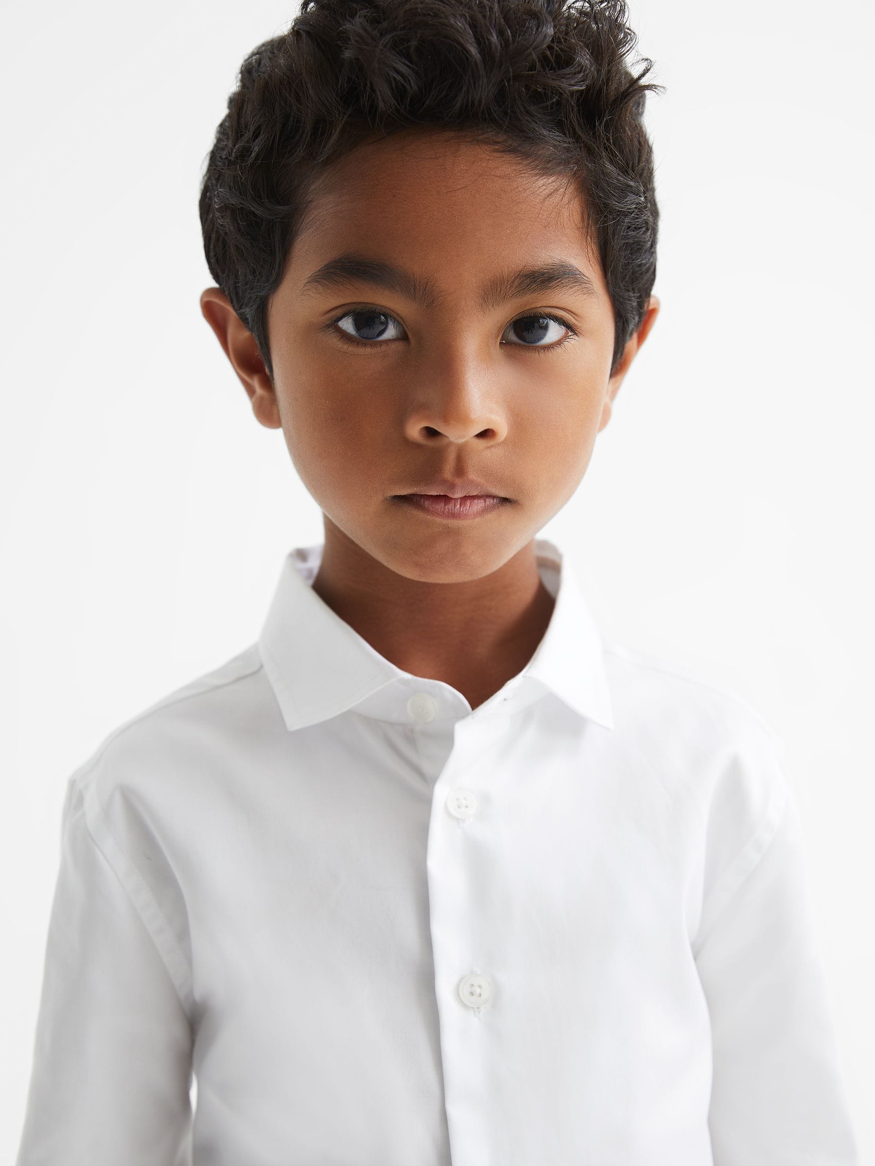 Reiss White Remote Junior Slim Fit Formal Shirt image 1