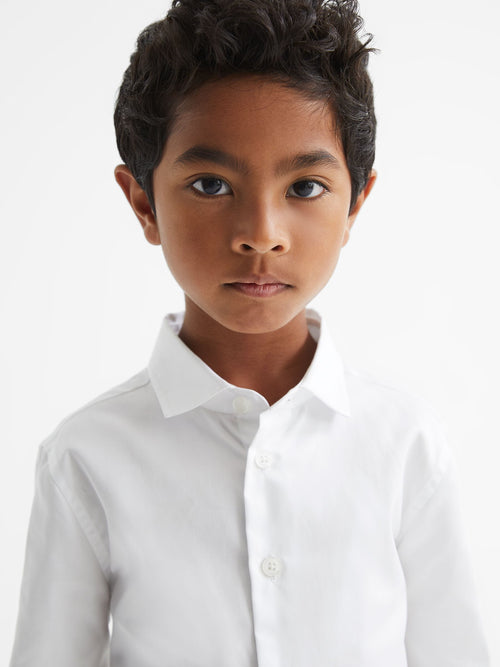 Reiss White Remote Junior Slim Fit Formal Shirt image 1