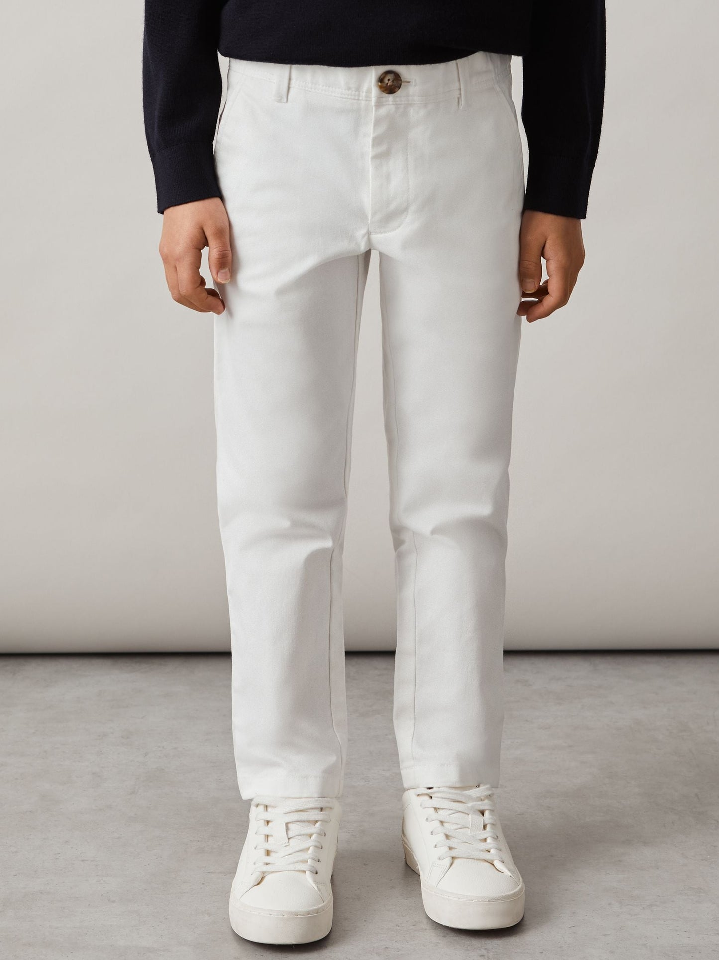 Reiss White Pitch 9-14 yrs Slim Fit Casual Chinos image 4